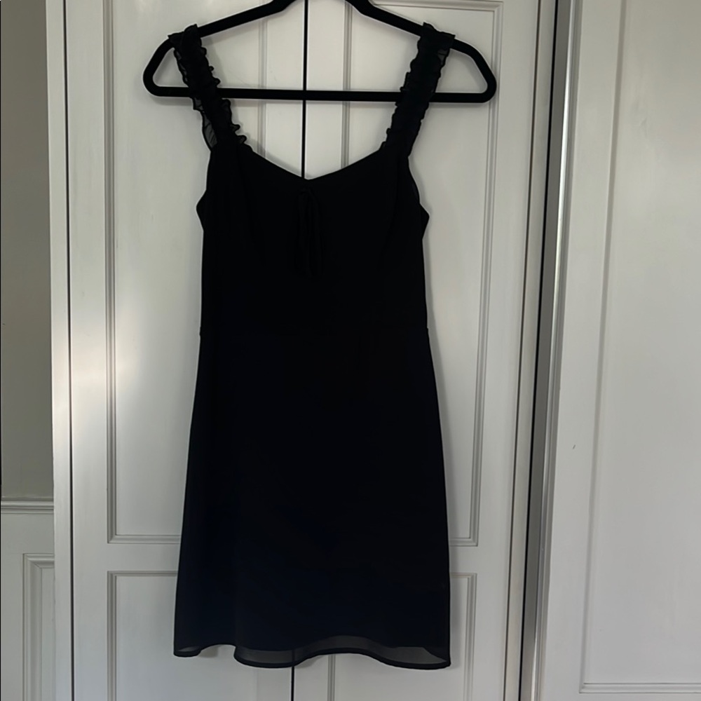 Black dress with A-Line Silhouette and Thin Straps